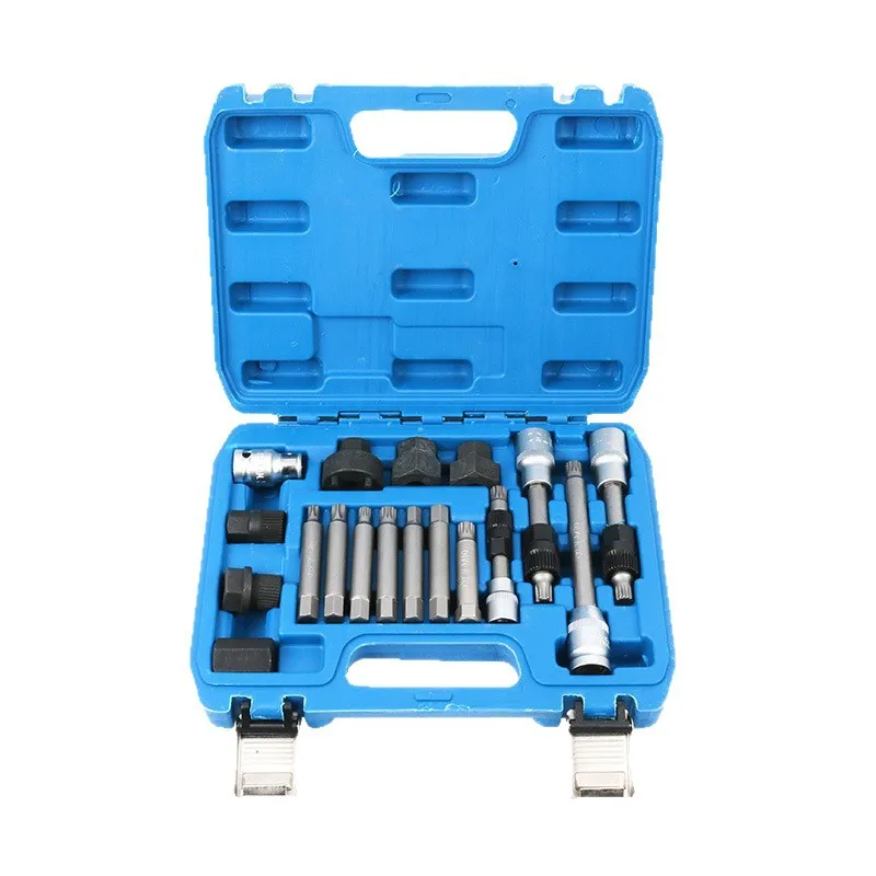 13-Piece Alternator Pulley Removal Tool Set – 33-Tooth One-Way Clutch Pulley Wrench Kit for VW, Audi, Mercedes, Toyota, BMW & More